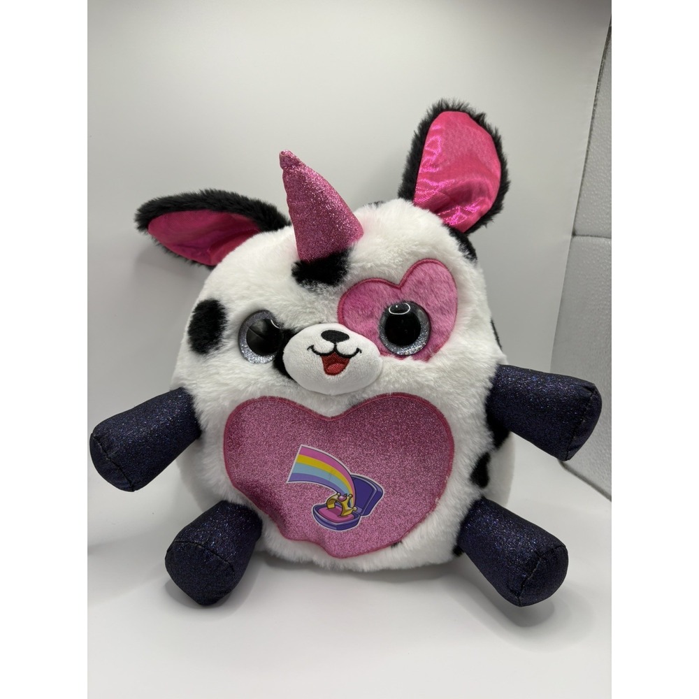 Zuru Rainbocorns Nala Dalmatian Sparkle Unicorn 10" Black White Pink Plush Toy